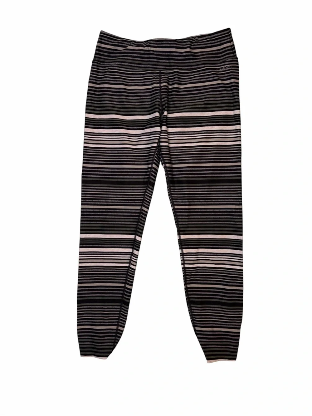 Calvin Klein Performance Black & Grey & Olive Green Striped Leggings